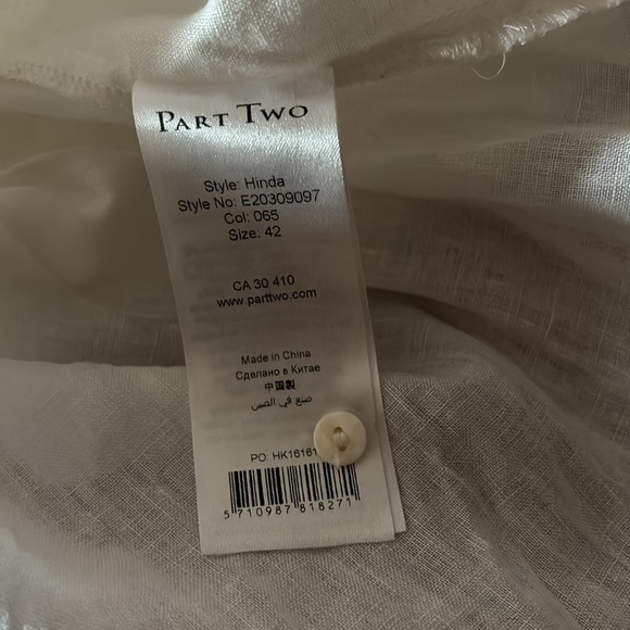 PART TWO | 100% Linen Top Women’s Short Sleeve Blouse in light pink Size L - Picture 9 of 13